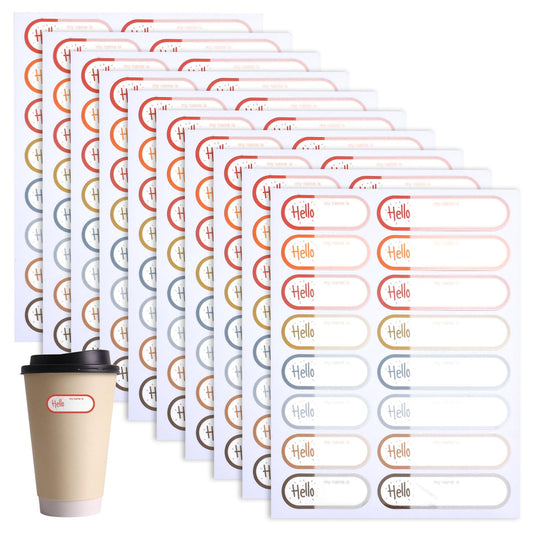 160pcs Removable Write-On Stickers, Waterproof Bottle Name Labels Self-Adhesive Bottle Strickers Water Bottle Tags Personalized Water Bottle Essentials for Daycare School Baby Kids(Hello) Hello