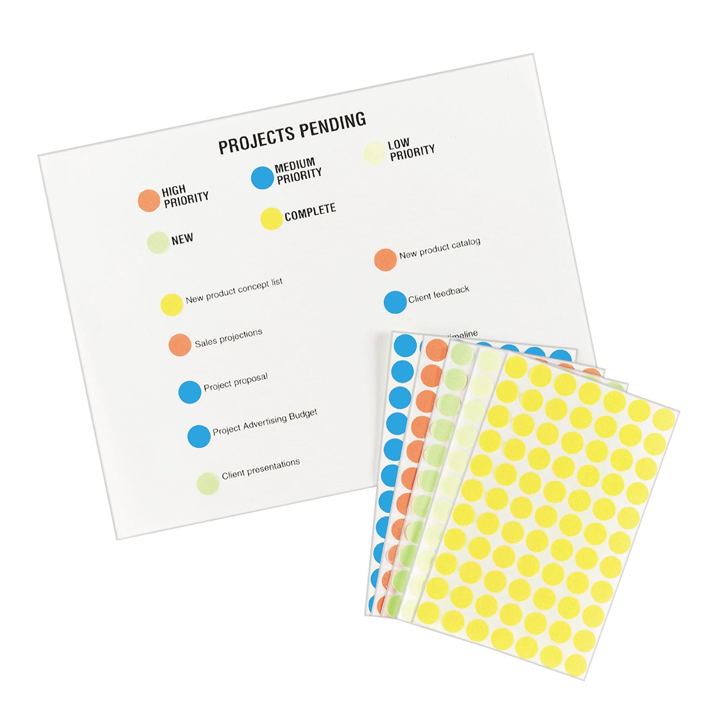 Avery Removable Neon Green Dot Stickers 1/2 Inch, Pack of 840 Round Stickers (5052),Small Small