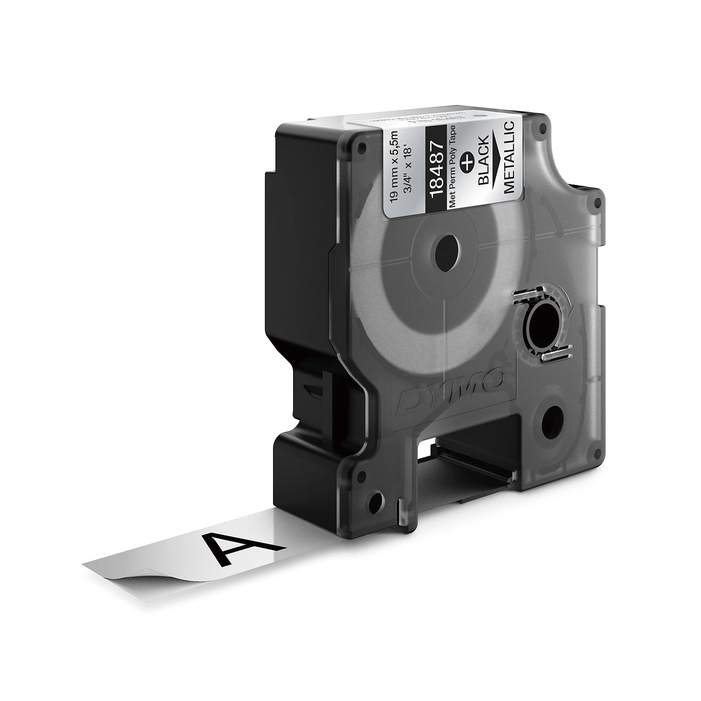 DYMO Rhino Industrial Permanent Polyester Labels, 3/4", Black Print on Metallic Tape 3/4" (19MM)