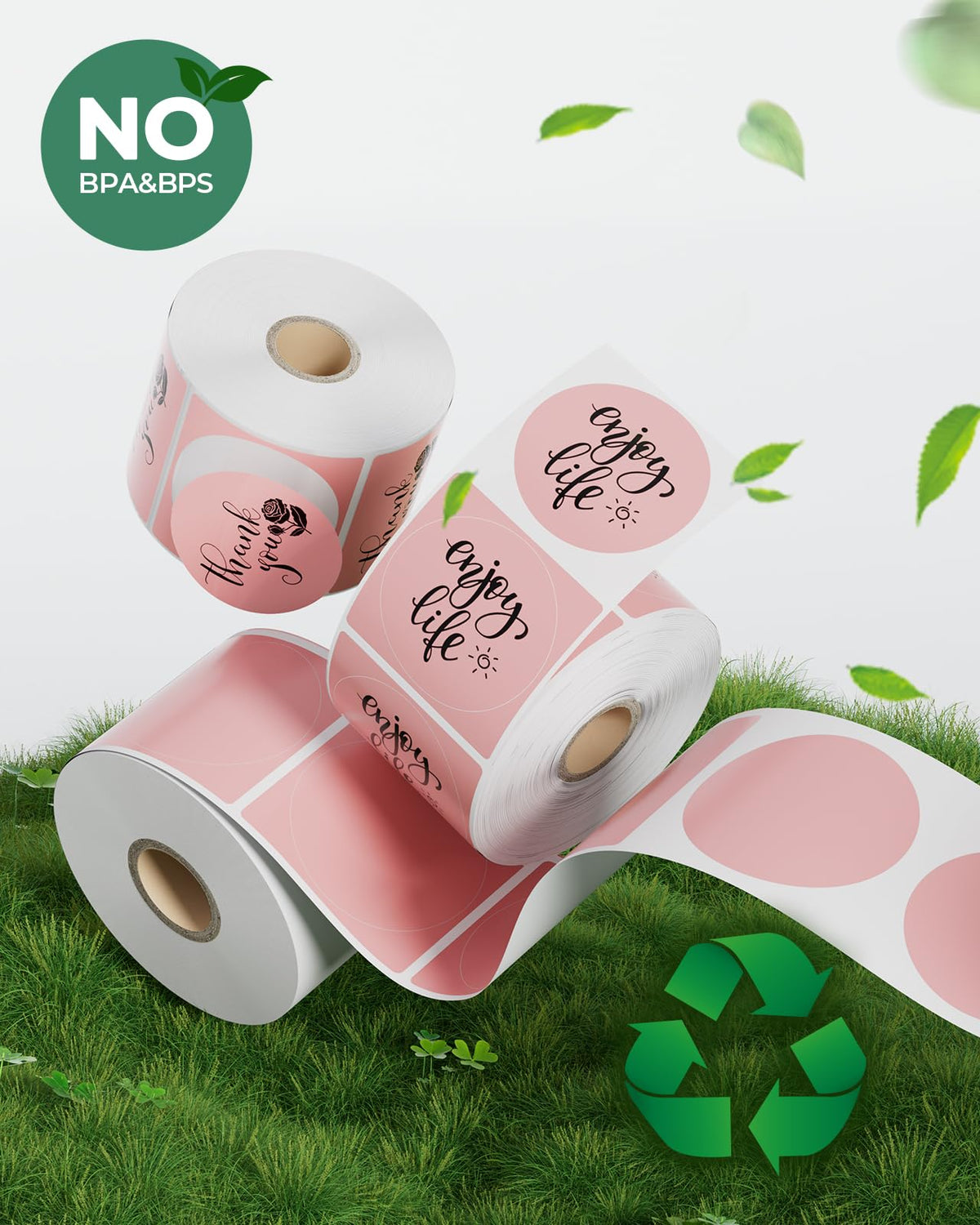 MUNBYN Thermal Label 2 Inch Pink Circle for Logo Design, 750 Sheets/1 Roll 2inch 1