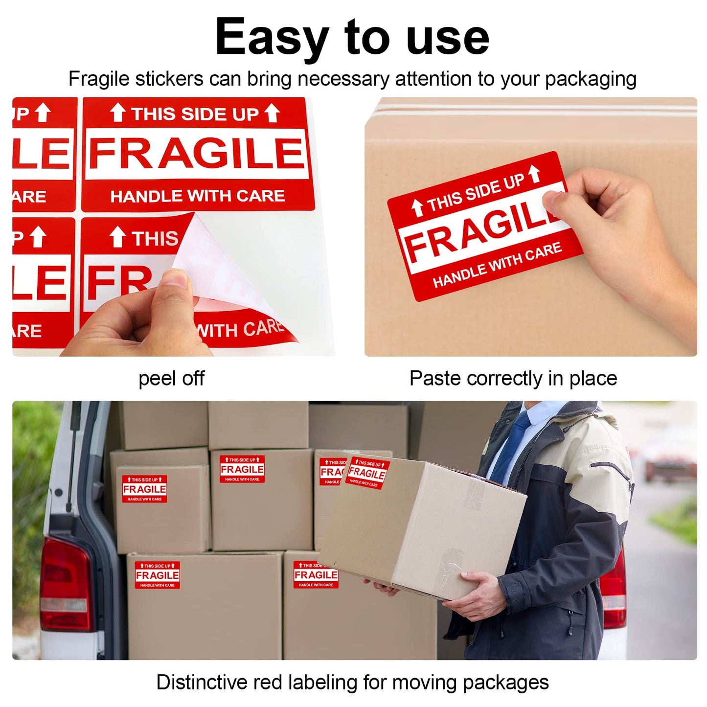 3x5 Inch Shipping Labels - 198 Pcs Strong Adhesive Handle with Care Stickers for Moving