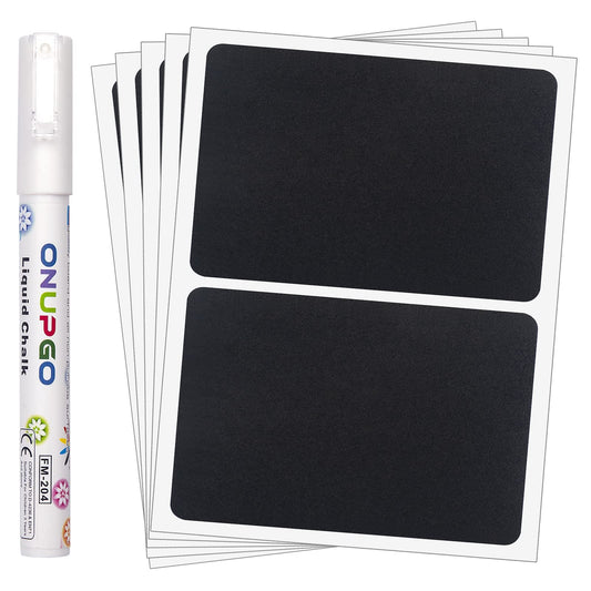 ONUPGO Chalkboard Pantry Labels - 48 Pack Large Stickers for Big Bins Boxes, Food Labeling, Waterproof Kitchen Pantry Names for Containers and Jars 4" x 6" 48 Pack Rectangles