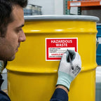 Crtiin 50 Pcs Hazardous Waste Label, 6 x 4 Inch