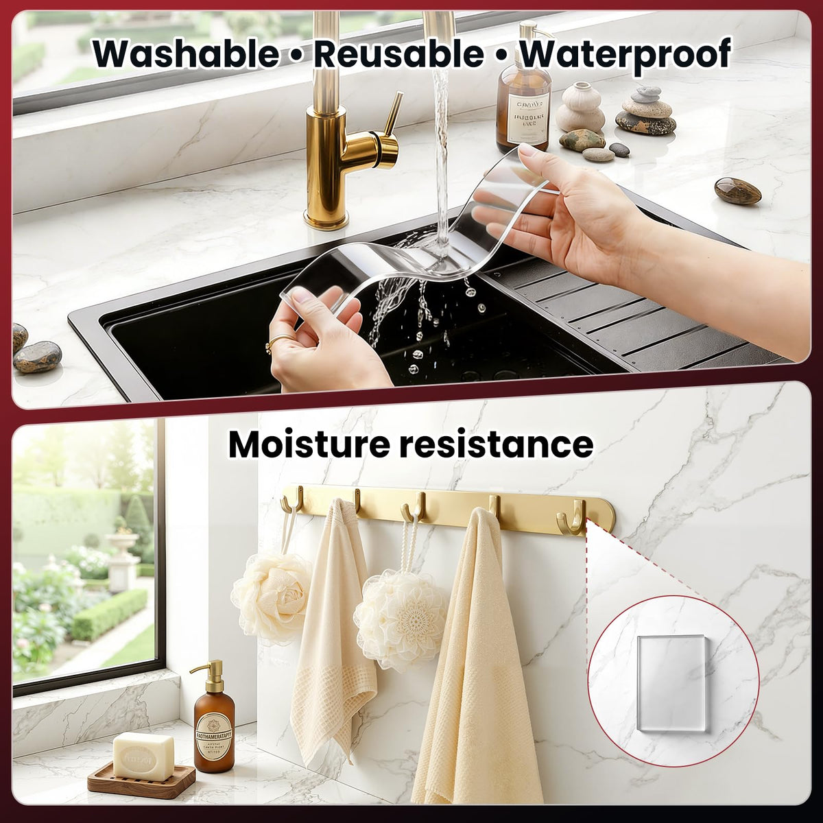 NULTAT Double Sided Tape Heavy Duty, Nano Reusable, Removable, Washable Double Stick Tape for Wall, Multipurpose Clear Adhesive High Temperature Tape 1.18" x 120"(10 Feet) 10 Feet