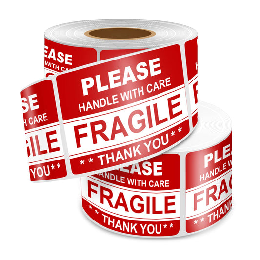 Batrical 2"x3" 1000 Labels Fragile Stickers for Shipping Moving，500 PCS/Roll，2Rolls 2"x3" 2 Rolls
