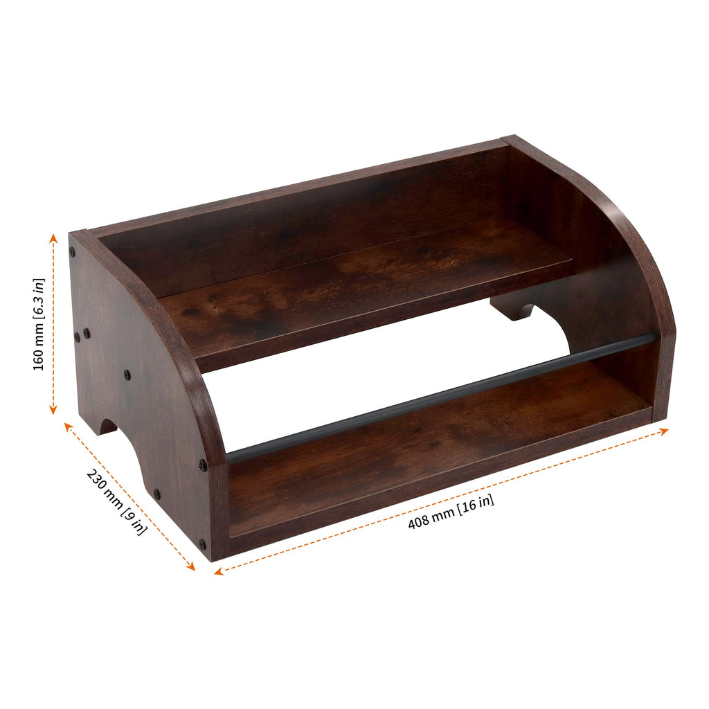 HOZEON 2PCS Wooden Liquor Bottle Display Shelf, 2 Tier Countertop Wine Rack