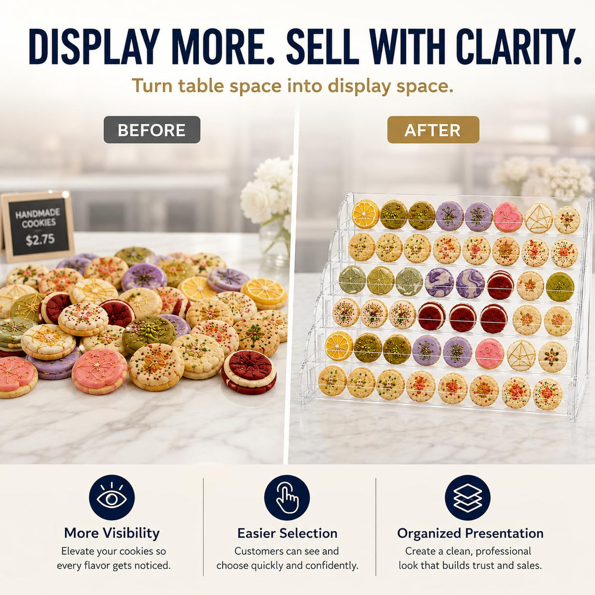 Acrylic Cookie Display Stand, 6 Tier Tiered Display Holder for Vendors 1