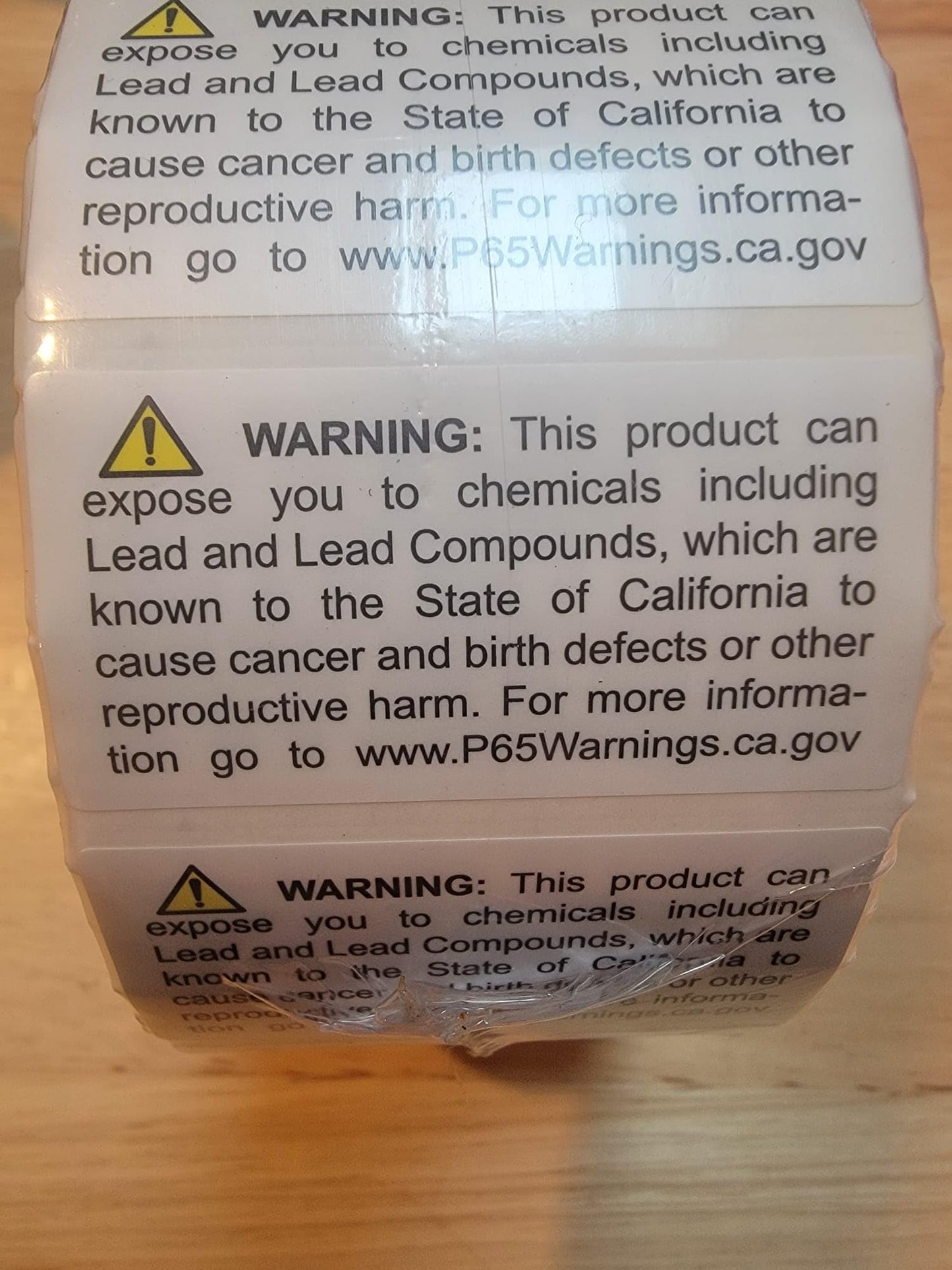 California Proposition 65 Lead and Lead Compounds Warning Labels 1 x 2 inch 500 Warning Stickers