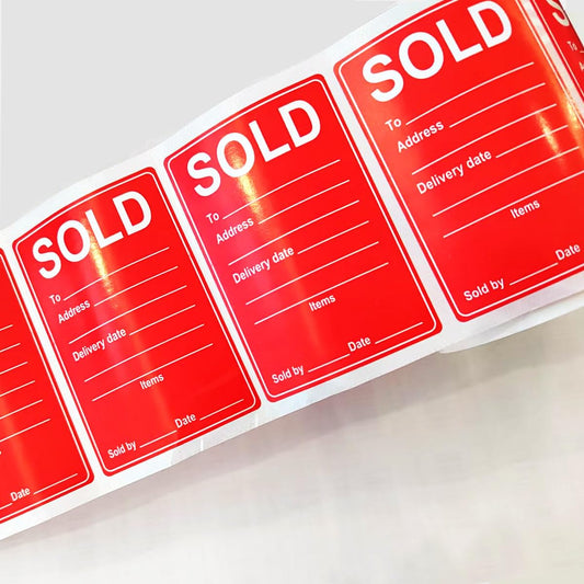 YOUOK Sold Labels Stickers, 2×3 Inch Adhesive Inventory Control Retail Labels Delivery Stickers for Small Business,Package Boxes,Takeout.(300 Pcs)