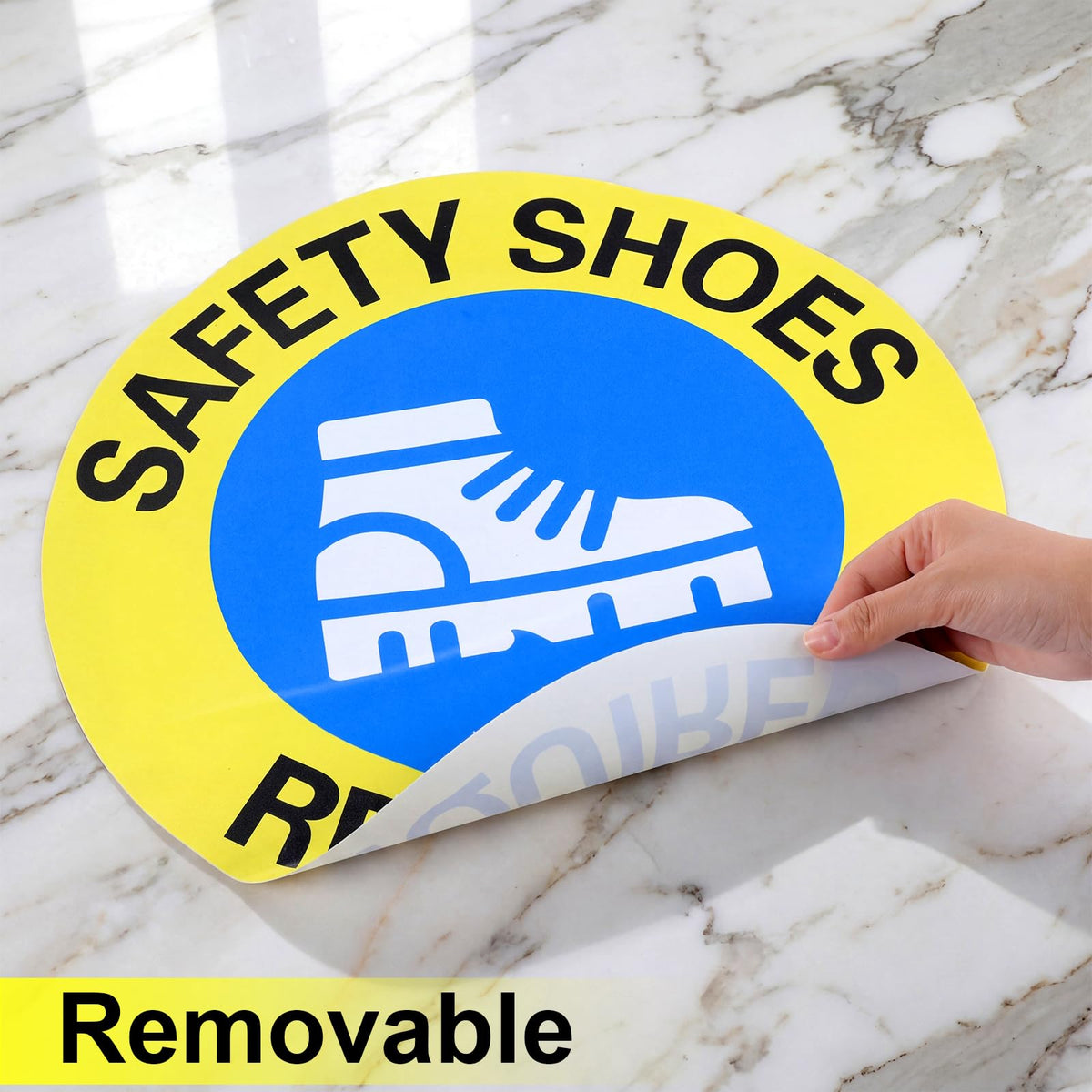 Yexiya 5 Pcs Safety Shoes Required Floor Sign