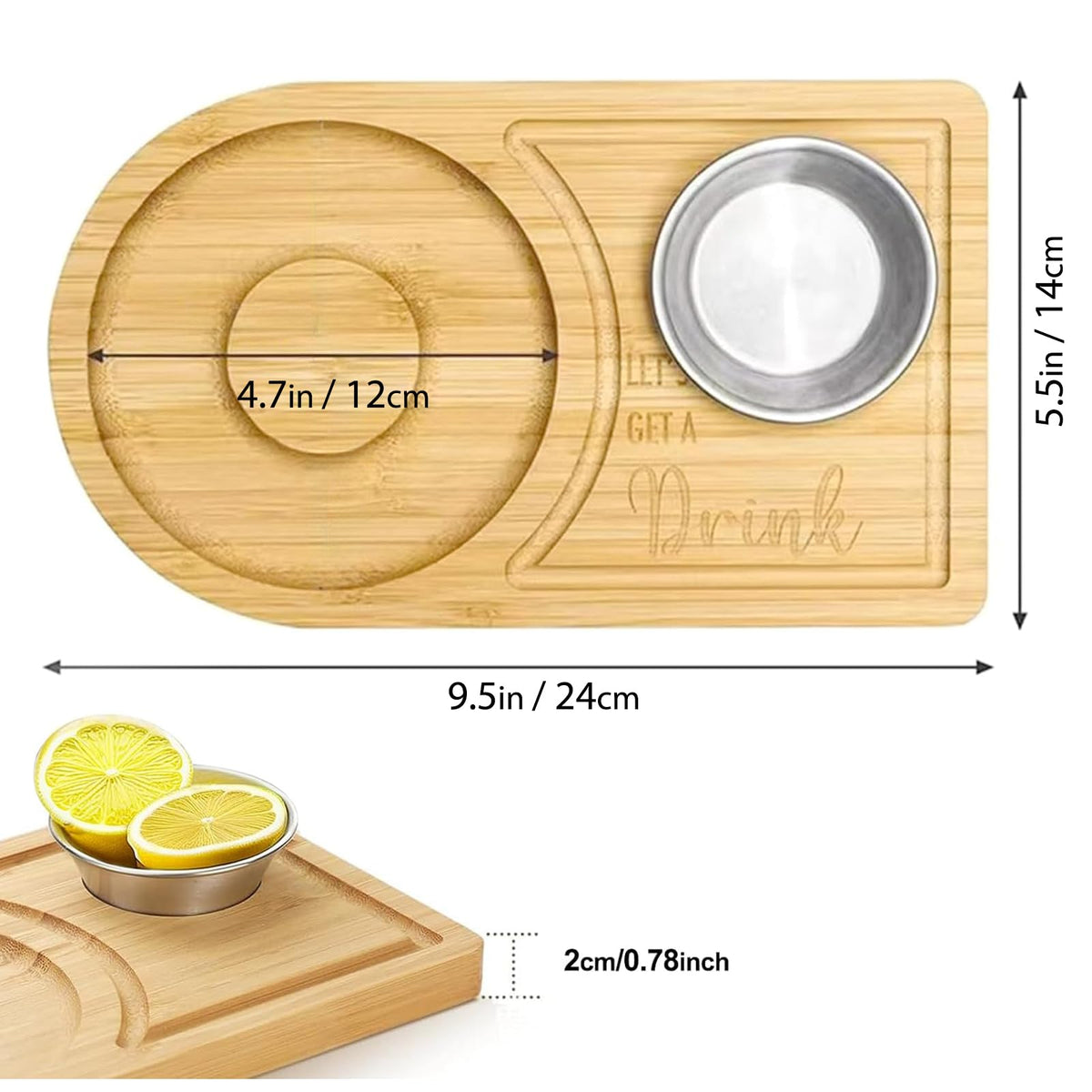 Solid Wood Margarita Rimmer for Home Bars & Parties (Rimmer+Board)