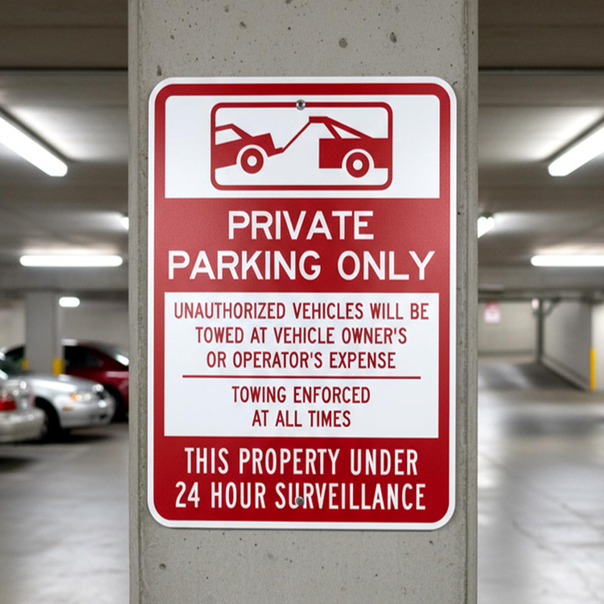 Zonon 1 Pack Private Parking Only Sign, 18" x 24"