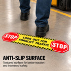 5 Pack Stop Look Out for Forklift Traffic Stickers 24 × 6 Inches 5 Pack