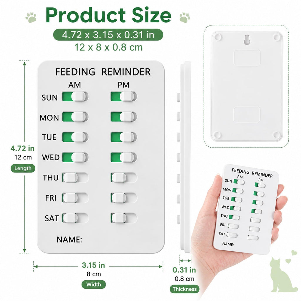 Dog Feeding Reminder, Food Tracker Am/Pm Chart Slider Sign