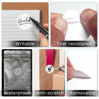 Round Thermal Labels Vinyl 1.5 Inch Khaki & White Bundled