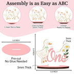 9Pcs Silly Goose Baby Shower Decorations,One Silly Goose Wood Table Centerpiece,Cute Tabletop Detachable Sign Tiered Tray Decor for Baby Shower Gender Reveal Birthday Party Favor Supplies