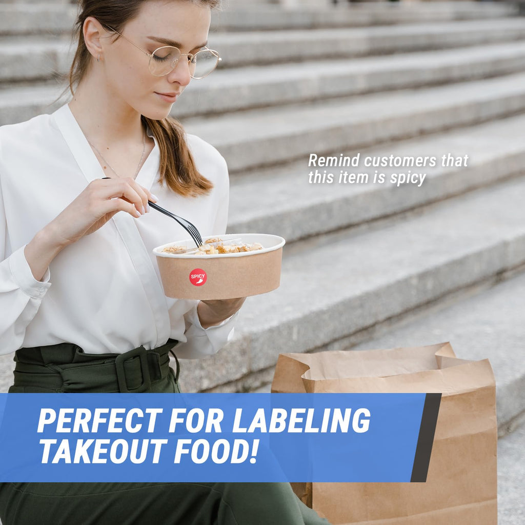 Spicy Label Stickers, 1.5" Red, 600 Labels SPICY