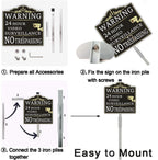(2Pack) Large Video Surveillance Sign with Stake, No Trespassing Sign, 2pack with stake