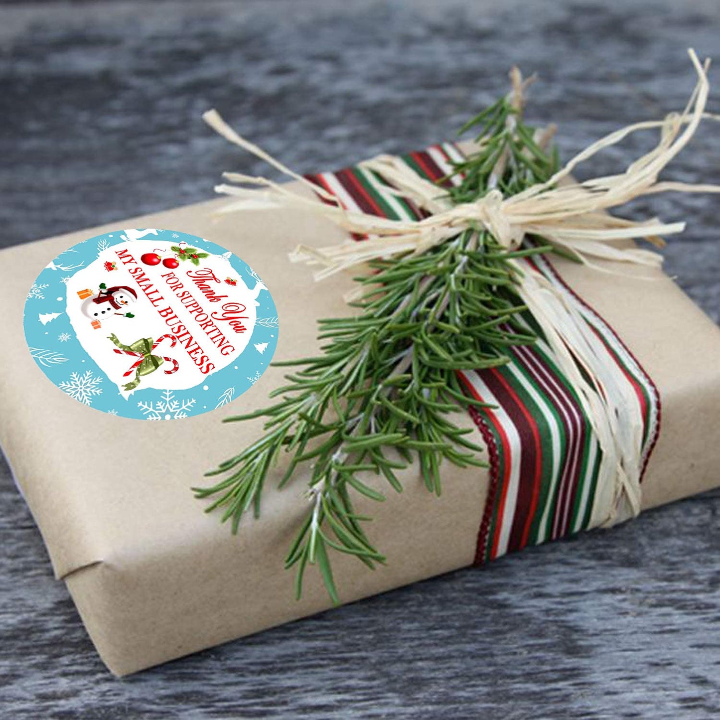 Christmas Business Sticker Labels,2 Inch Round Thank You for Supporting My Small Business Packaging Stickers, Holiday Label/Christmas Business Ornament Labels(500 Pcs)