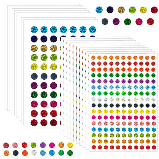 2530 Pcs Color Coding Labels - Sparkle Dot Stickers, Mini Round Dot Labels 2530pcs