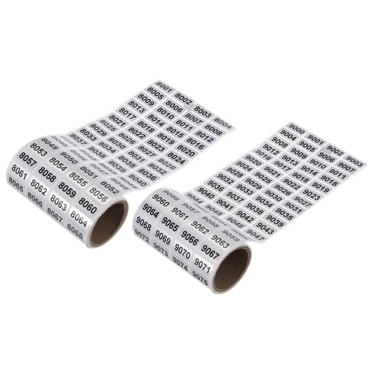 MECCANIXITY 8001 to 9000, 9001 to 1000 Consecutive Number Stickers Inventory Label Black Numbers for Office Warehouse Numbering Classification, Total 2000pcs