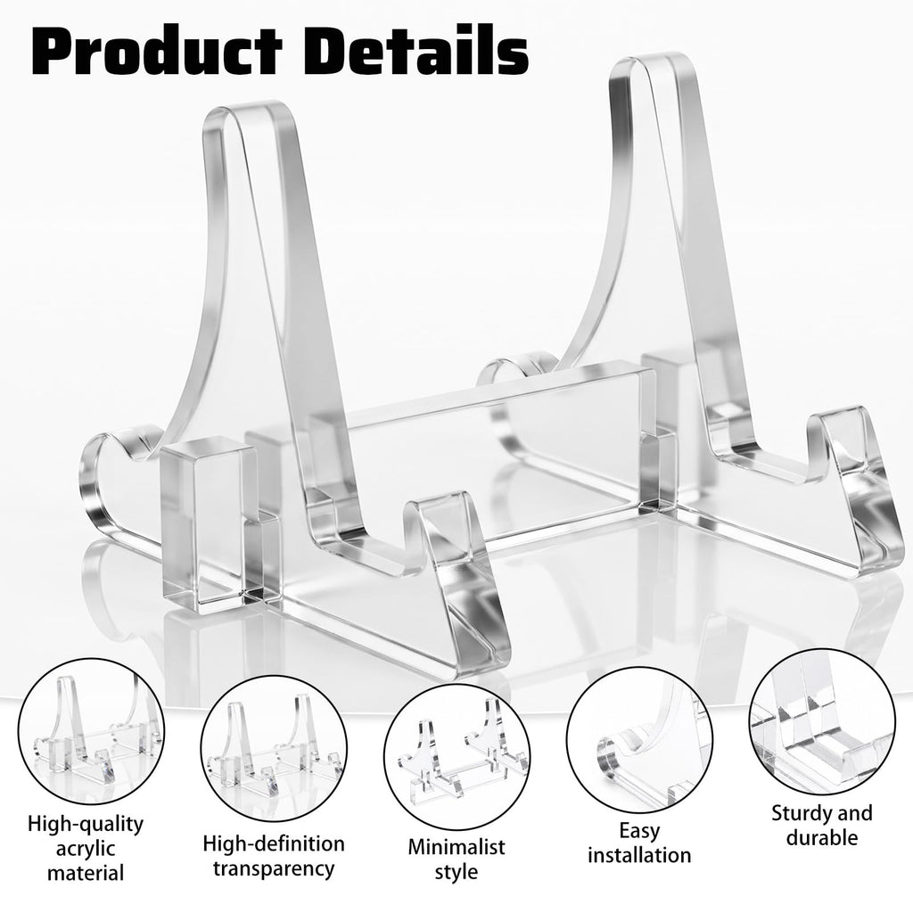 2pcs Small Plate Stand for Display Acrylic Plate Holder 2.36 inch