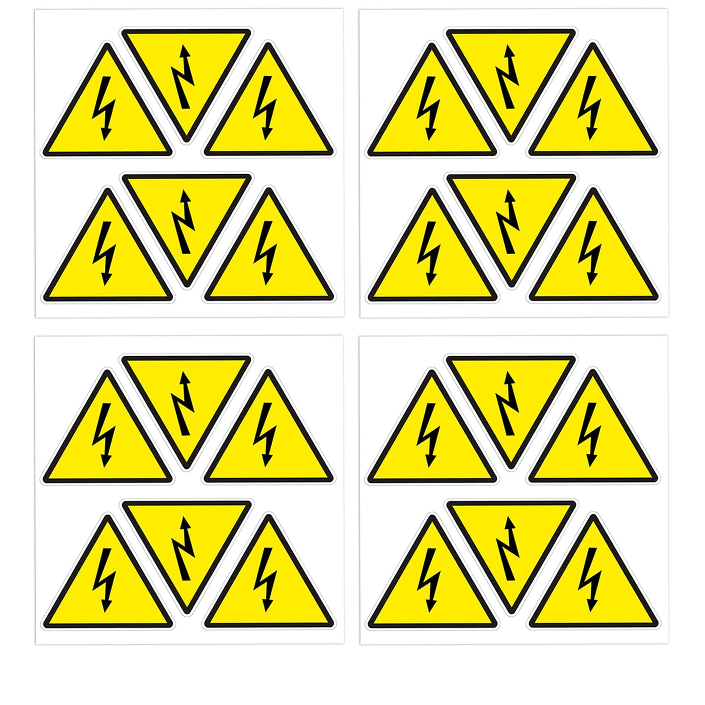 dealzEpic - Yellow Triangle Electrical Shock Hazard Risk Warning Sign - Self Adhesive Peel and Stick Vinyl Sticker - 4 cm (1.57 inches)