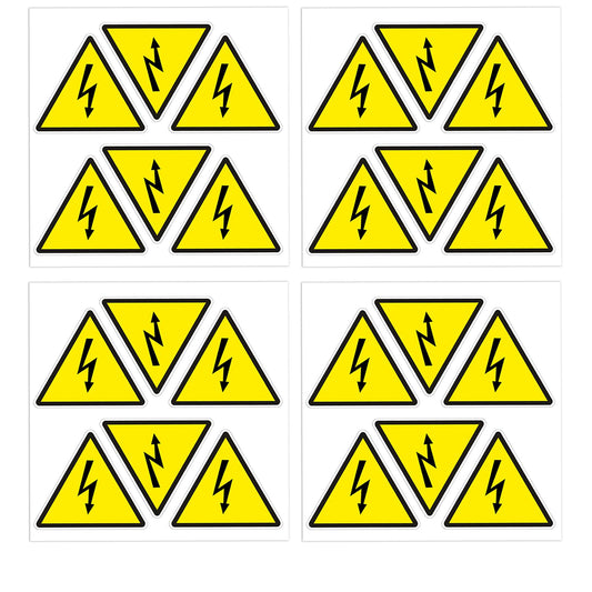 dealzEpic - Yellow Triangle Electrical Shock Hazard Risk Warning Sign - Self Adhesive Peel and Stick Vinyl Sticker - 4 cm (1.57 inches)