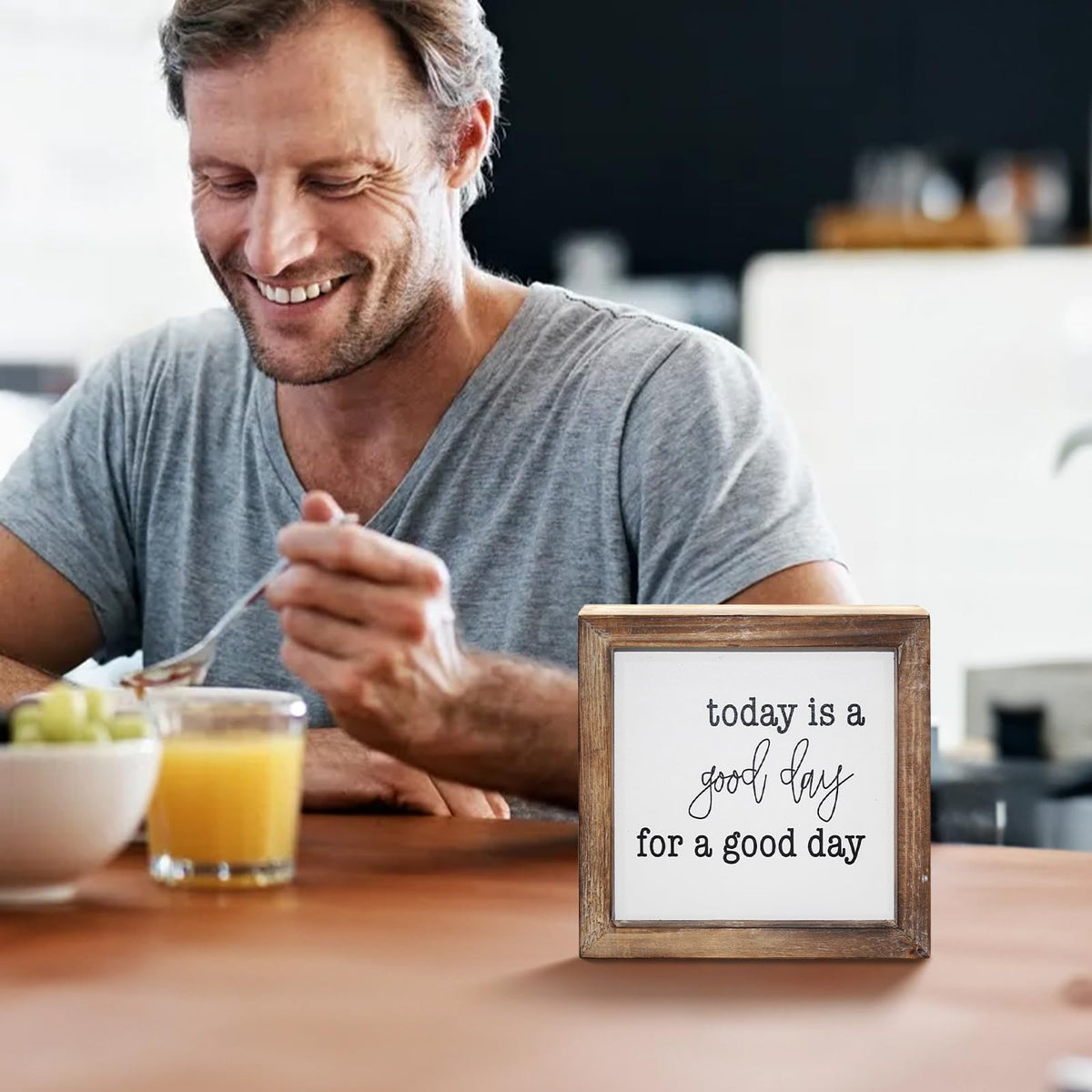 Today is A Good Day for A Good Day Inspirational Wood Box Sign for Home Decor,Freestanding Mini Wood Block Sign for Desk,Shelf or Wall Display 6" x 6" x 1.57" Today is a Good Day