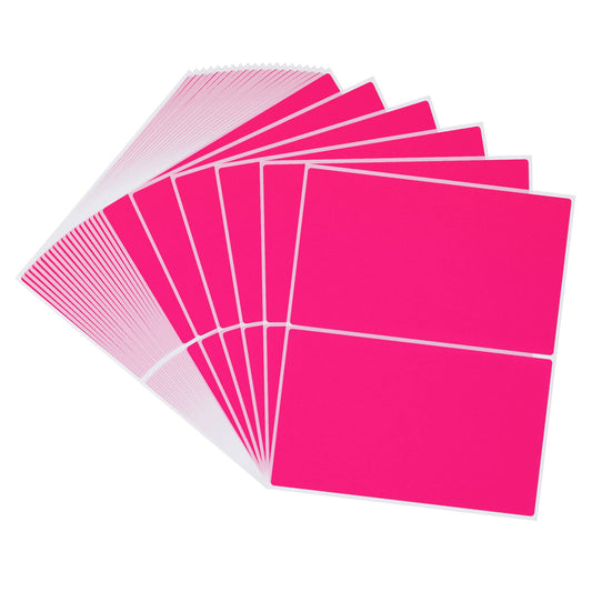 Hybsk 2 x 3 inch Rectangular Inventory Labels Permanent Fluorescent Color Code Organizer Labels (Fluorescent Pink) Fluorescent Pink