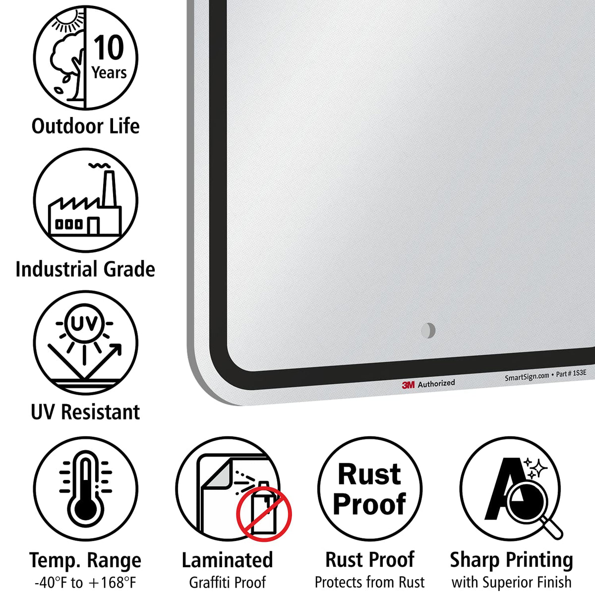 SmartSign 18 x 12 inch Blank Write-On Metal Sign, 63 mil Aluminum, 3M Laminated Engineer Grade Reflective Material, Black and White, Made in USA 12" x 18" EG Reflective Aluminum