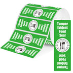 Tamper Evident Food Sealed for Freshness and Safety Stickers 1x 3 Inch Safe Secure Tamper Proof Food Delivery Labels Tamper Resistant Sealed for Containers Jars Mailing Packaging (Green) Green