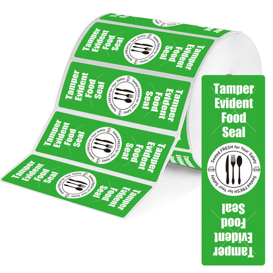 Tamper Evident Food Sealed for Freshness and Safety Stickers 1x 3 Inch Safe Secure Tamper Proof Food Delivery Labels Tamper Resistant Sealed for Containers Jars Mailing Packaging (Green) Green