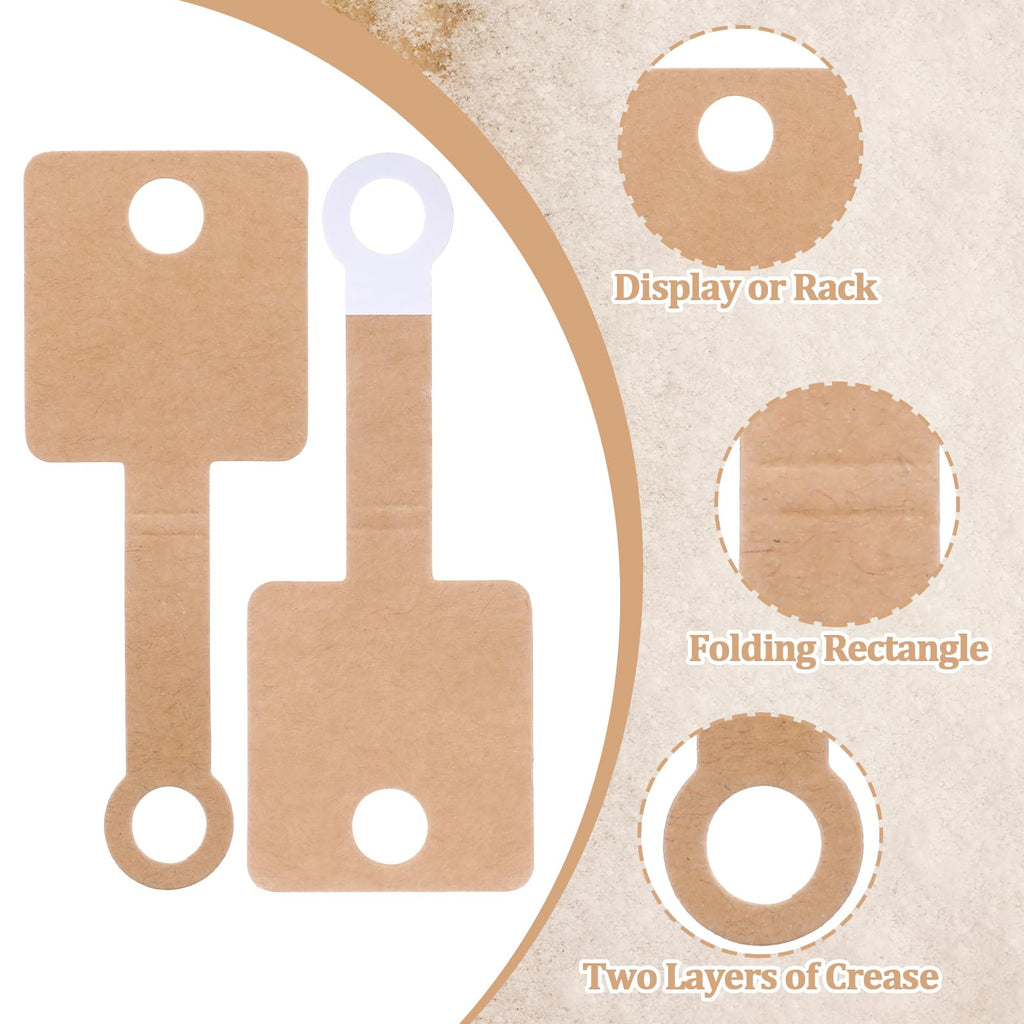 1000 Pcs Self Adhesive Bracelet Display Cards, Necklace Cards for Selling Jewelry, Hanging Bracelet Packaging Card, for Keychain, Earring, Necklace, Hairband and Scrunchies, 3.93 X 1.57 Inches(Brown)