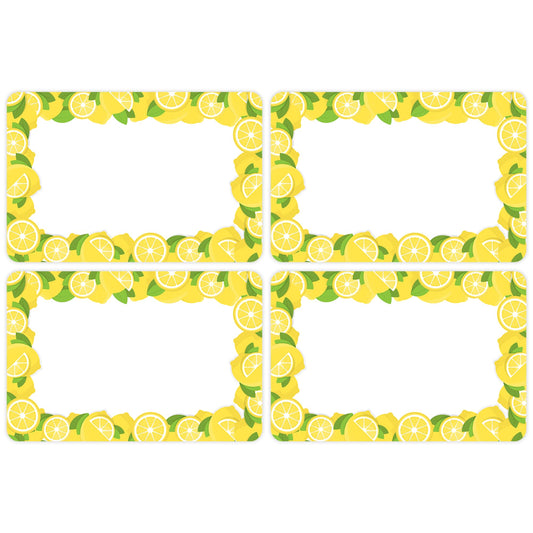 200 PCS Lemon Name Tags Stickers, Self Adhesive Lemon Style Name Tag Labels Stickers for Back to School Classroom Student Office Desk Cubby Locker Themed Party, 2x3 inch