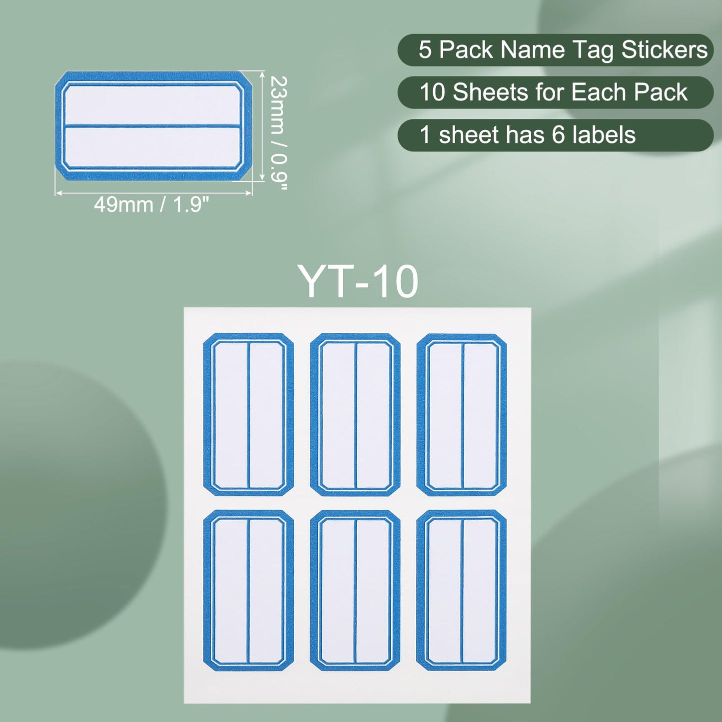 M&G 300 Pcs Name Tag Stickers, Name Labels Stickers Waterproof Adhesive Labels Blank for Stuff-Daycare Supplies Bottle Clothes Fabric Folder Office Camp, 23x49mm, Blue White