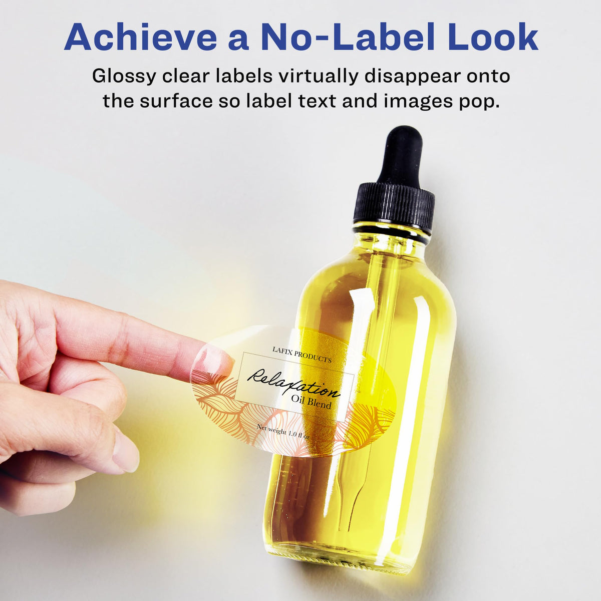 Avery® Glossy Clear Oval Labels, Sure Feed® Technology, 1" x 2", 240 Glossy Clear Labels, Print-to-The-Edge, Laser/Inkjet Printable 240 labels