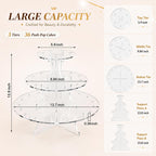 Marsui 1 Pack 36 Holes Cake Pop Display Stand, 3-tiered Clear Cakes Holder
