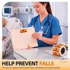Marspark Roll of 500 High Fall Risk Stickers for Medical Charts, 2" x 1"