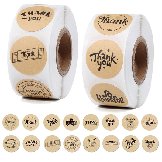 Slycgike 1000 Pcs Thank You Stickers 1inch Thank You Label Stickers for Envelope Seals, Wedding, Birthday, Small Business