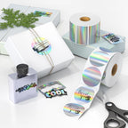 MUNBYN 2.25x1.25 Holographic Thermal Labels, 400 Sheets/1 Roll, Silver 2.25"X1.25" Holographic Silver