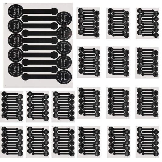 20Sheets(200Pcs) Black Handmade Self Adhesive Evident Stickers Seals Sealing Lable Tamper Decorative Labels for Baking Craft Arts Food Food Retail Package