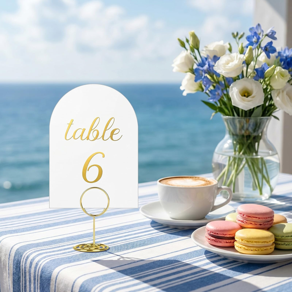 Table Numbers 1-20, Gold Wedding Table Numbers with Head-Table