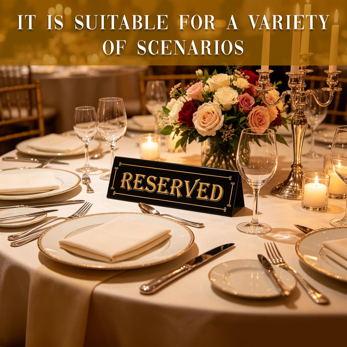 24 Pcs Acrylic Reserved Table Signs for Wedding Double Sided