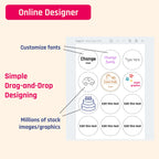 Printable white sticker labels from TownStix, 2x4 inches, matte finish, suitable for laser and inkjet printers, 30 sheets included.