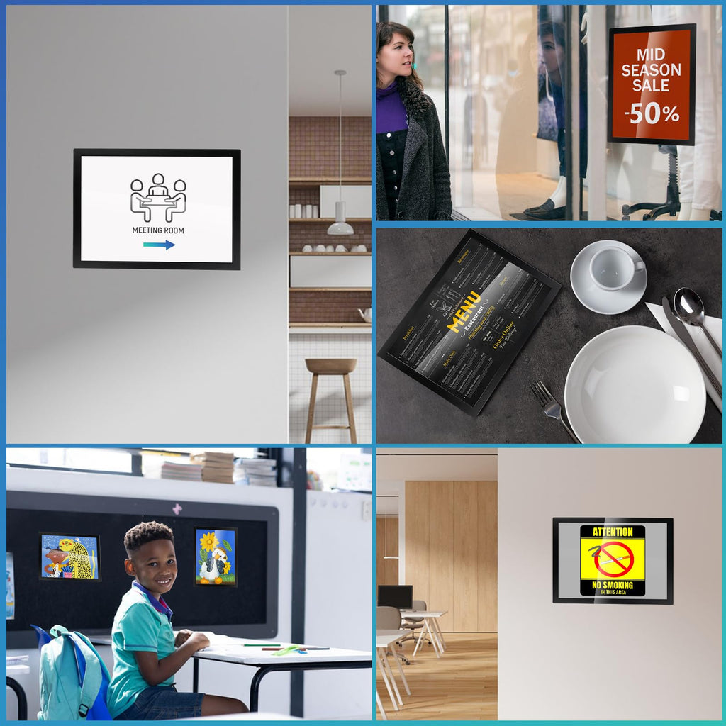 YixangDD 10 Pack Magnetic Sign Holder 8.5 x 11, Magnetic Paper Holder 8.5"x11" 10 Pack