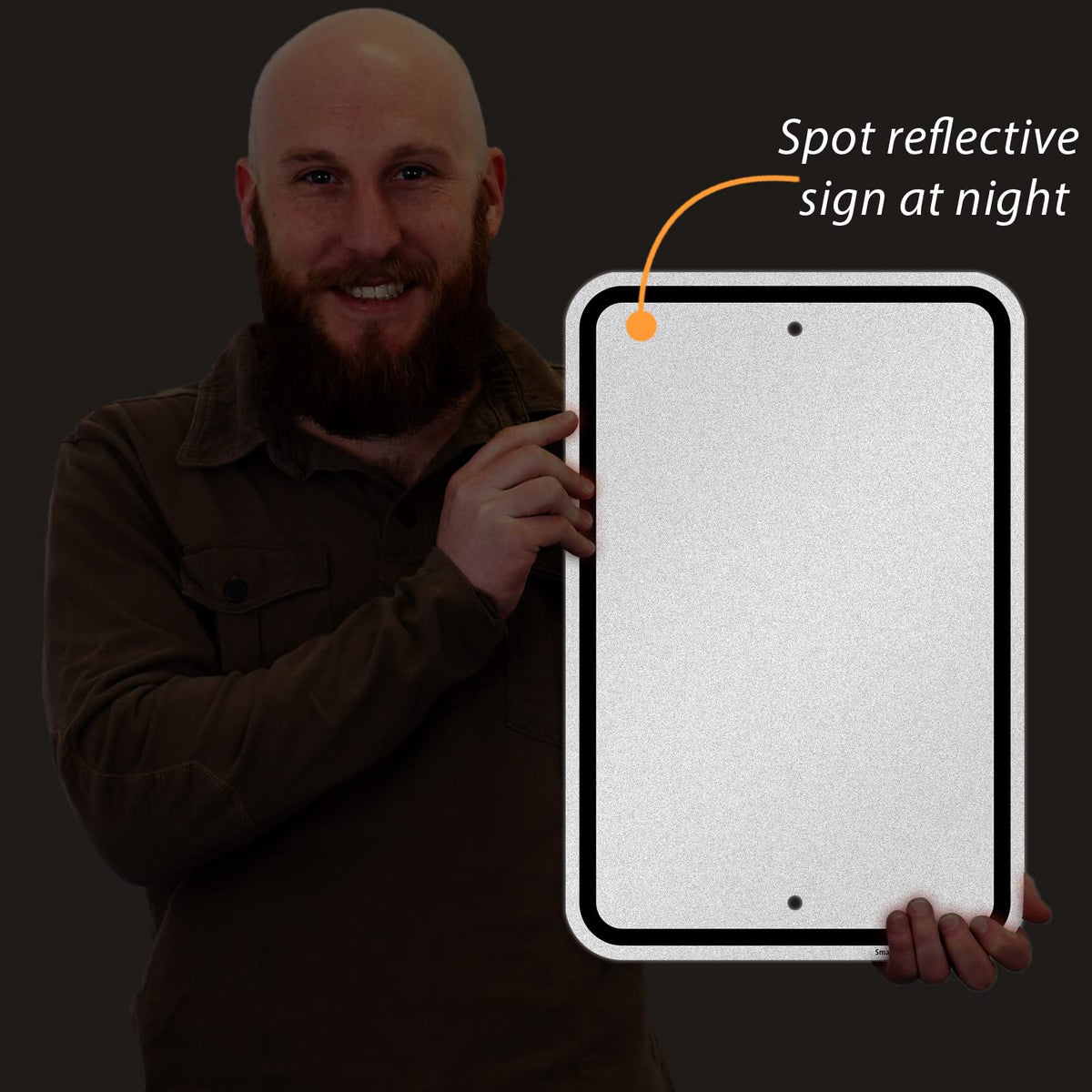 SmartSign 18 x 12 inch “Blank Bordered Parking” Metal Sign, 120 mil Aluminum Composite (ACM), Engineer Grade Reflective Material, Black and White, Made in USA 12" x 18" EG ACM