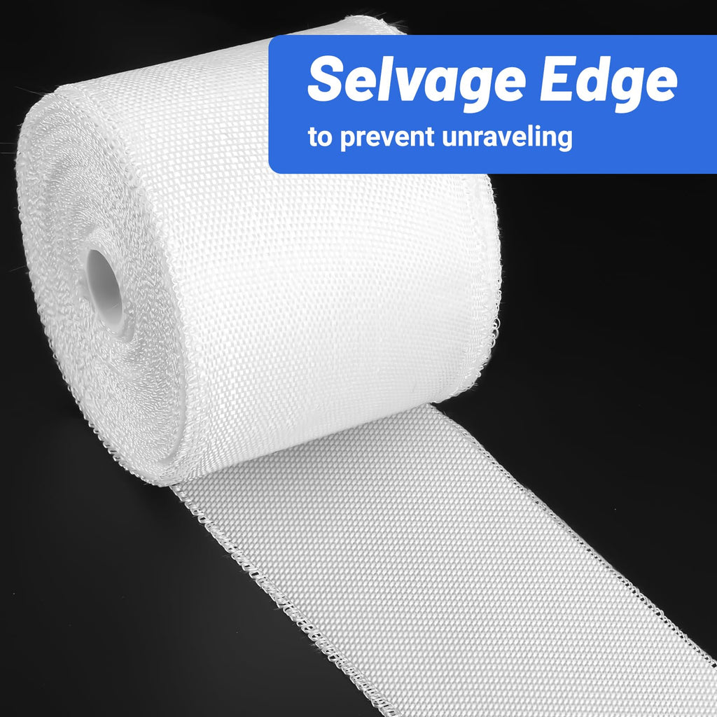 Fiberglass Cloth Tape, 6 oz, 3" Wide x 65.6 yd, Non-Adhesive Woven Fiberglass Insulation Tape for Reinforced Repair, Joints, Seams, Molding