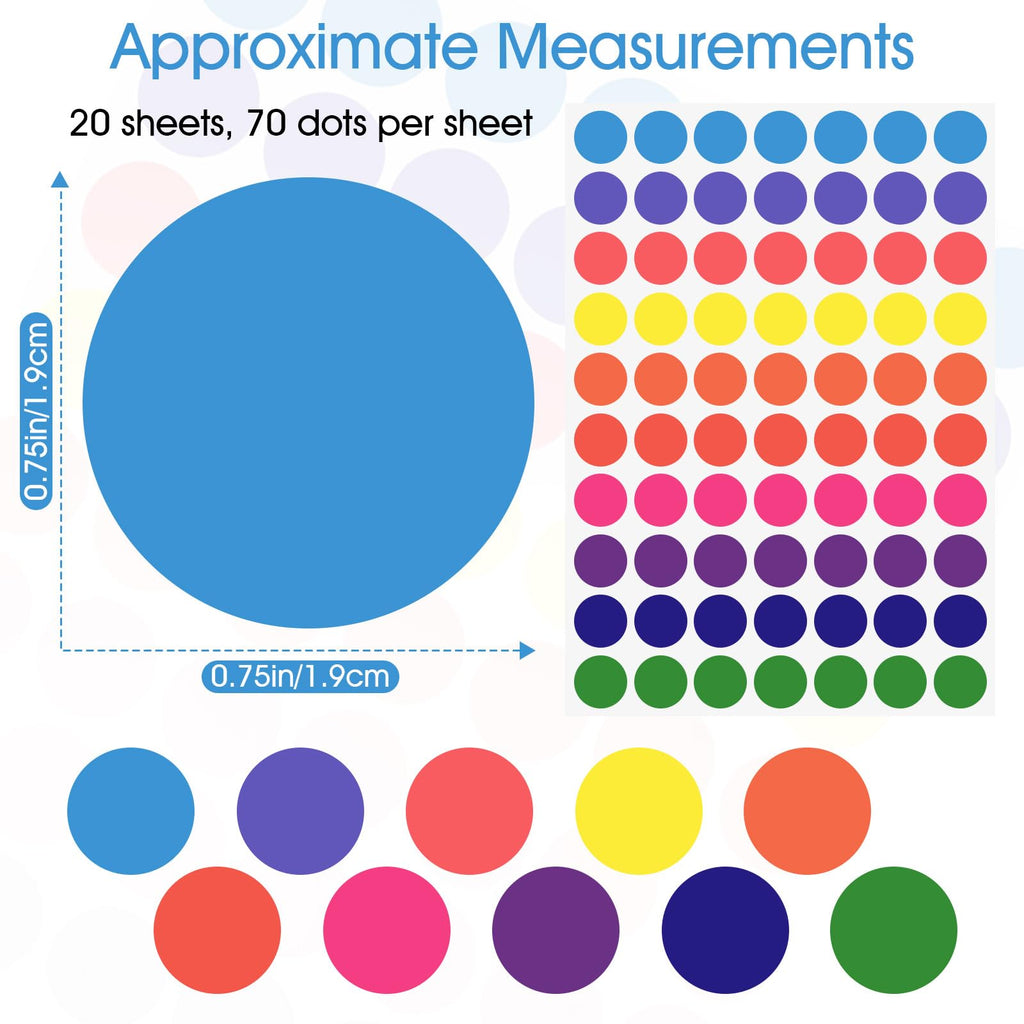 1400 PCS Round Color Coding Labels Stickers Classroom Must Haves