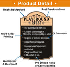 Playground Rules Sign Playground Signs Kids Children Adult Safety Traffic Sign 12x18 Inches Metal Reflective Sturdy Rust Aluminum Weatherproof Easy To Install Outdoor 2 Pack